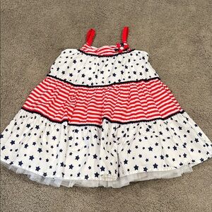 Little Me Red White and Blue Patriotic Star Dress
